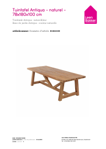 Manual Leen Bakker Antiqua Garden Table