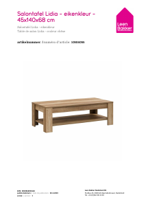 Mode d’emploi Leen Bakker Lidia (45x140x68) Table basse