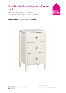 Mode d’emploi Leen Bakker Kopenhagen (3 drawers) Table de chevet