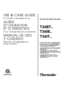 Handleiding Thermador T36IT71FNS Koel-vries combinatie