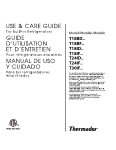 Manual Thermador T18BD80FL Refrigerator