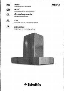 Handleiding Scholtès HCG 1 Afzuigkap