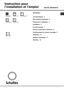Manual de uso Scholtès HD 56 Campana extractora