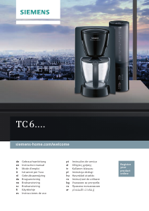 Bruksanvisning Siemens TC60403 Kaffebryggare