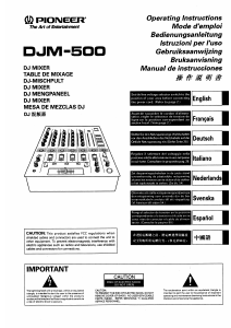 Mode d’emploi Pioneer DJM-500 Table de mixage