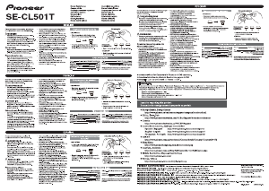 Mode d’emploi Pioneer SE-CL501T Casque