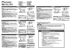 Manual Pioneer SE-CL721 Headphone