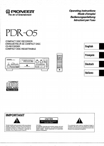 Manuale Pioneer PDR-05 Lettore CD