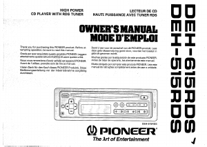 Manual de uso Pioneer DEH-615RDS Radio para coche