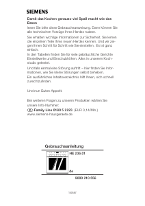 Használati útmutató Siemens HE236501 Tűzhely