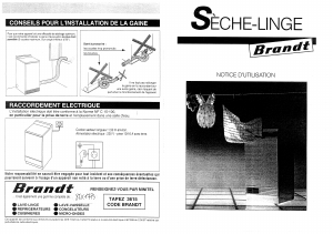 Mode d’emploi Brandt SMN220 Sèche-linge