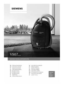 Manual Siemens VS07G222CH Vacuum Cleaner