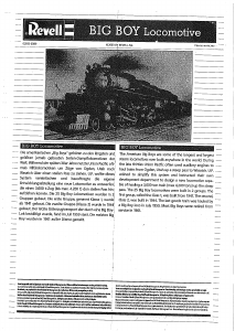 Manuale Revell set 02165 Trains Big Boy Locomotive