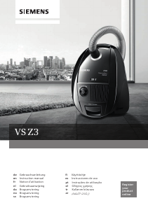 Manual de uso Siemens VSZ3B232 Aspirador