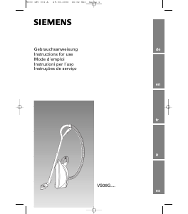 Manuale Siemens VS08G2032 Aspirapolvere
