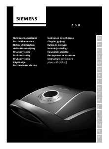 Manual de uso Siemens VSZ61262CH Aspirador