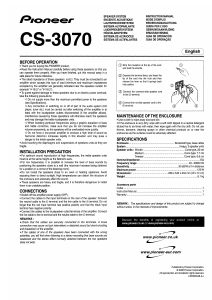 Manual de uso Pioneer CS-3070 Altavoz