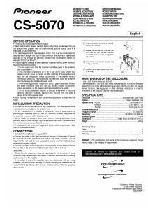 Manuale Pioneer CS-5070 Altoparlante