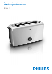 Manual Philips HD2611 Daily Collection Toaster