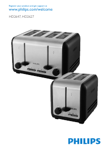 Manual Philips HD2627 Toaster