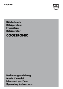 Handleiding V-ZUG Cooltronic Koel-vries combinatie