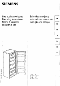 Bedienungsanleitung Siemens GS18K01 Gefrierschrank