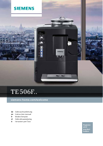 Handleiding Siemens TE506F09DE Espresso-apparaat