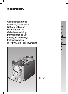 Manual de uso Siemens TK589NL Máquina de café