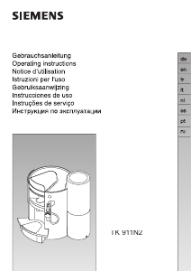 Manual de uso Siemens TK911NXCH Máquina de café