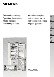 Bedienungsanleitung Siemens KG34UM90 Kühl-gefrierkombination