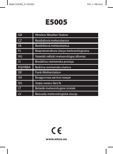 Rokasgrāmata EMOS E5005 Meteoroloģiskā stacija
