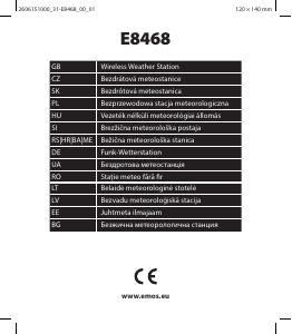 Rokasgrāmata EMOS E8468 Meteoroloģiskā stacija