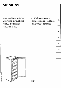 Bedienungsanleitung Siemens GS26S04FF Gefrierschrank