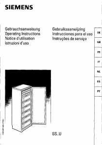 Bedienungsanleitung Siemens GS26U04 Gefrierschrank