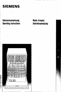 Manual Siemens SE25200EU Dishwasher