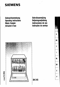Manuale Siemens SN24500 Lavastoviglie