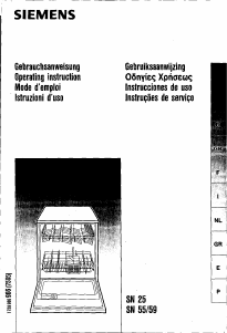 Manual de uso Siemens SN55620GB Lavavajillas