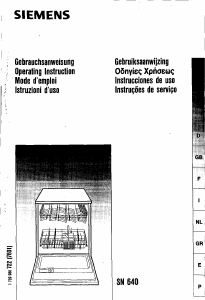 Bedienungsanleitung Siemens SN64000GB Geschirrspüler