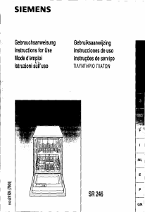 Bedienungsanleitung Siemens SR24620 Geschirrspüler