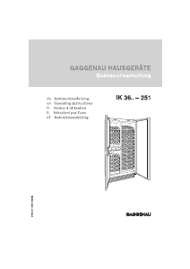 Bedienungsanleitung Gaggenau IK360251 Weinklimaschrank