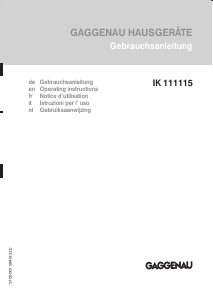 Mode d’emploi Gaggenau IK111115 Réfrigérateur