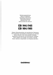 Manuale Gaggenau EB986210 Forno