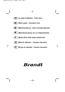 Manuale Brandt AD546BE1 Cappa da cucina