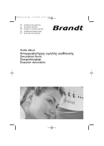 Manual Brandt AD769BE1 Cooker Hood