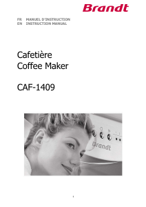 Mode d’emploi Brandt CAF-1409M Cafetière