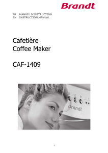 Mode d’emploi Brandt CAF-1409V Cafetière