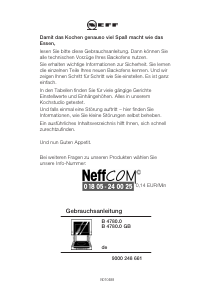 Használati útmutató Neff B4780N0GB Kemence