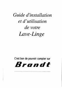 Mode d’emploi Brandt L853CR Lave-linge