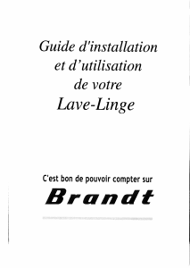 Mode d’emploi Brandt LA1000TP Lave-linge