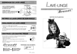 Mode d’emploi Brandt TH580 Lave-linge